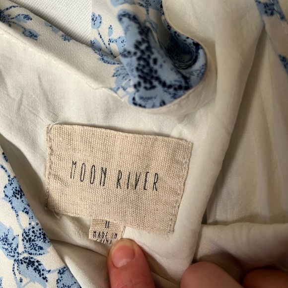 Moon River Blue Floral Romper - Picture 2 of 5